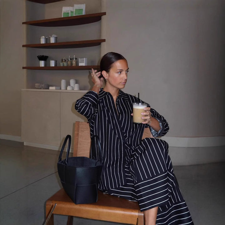 Dame Elegant stribet Lounge-Sæt Stilla