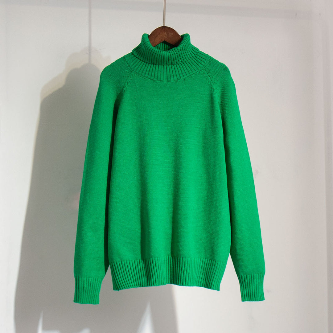Kvinders strikket sweater med høj krave og afslappet pasform Stilla