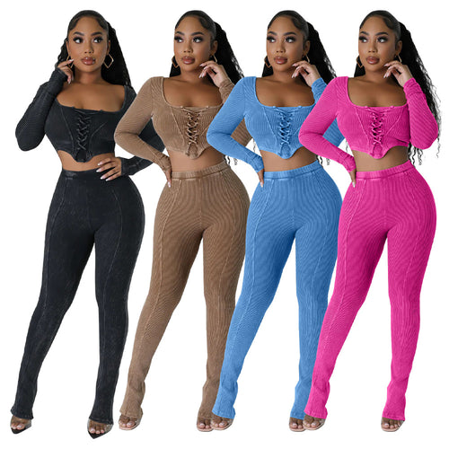 Dame figurtilpasset Deux-Piece-sæt med skødesplit og lange ærmer Stilla