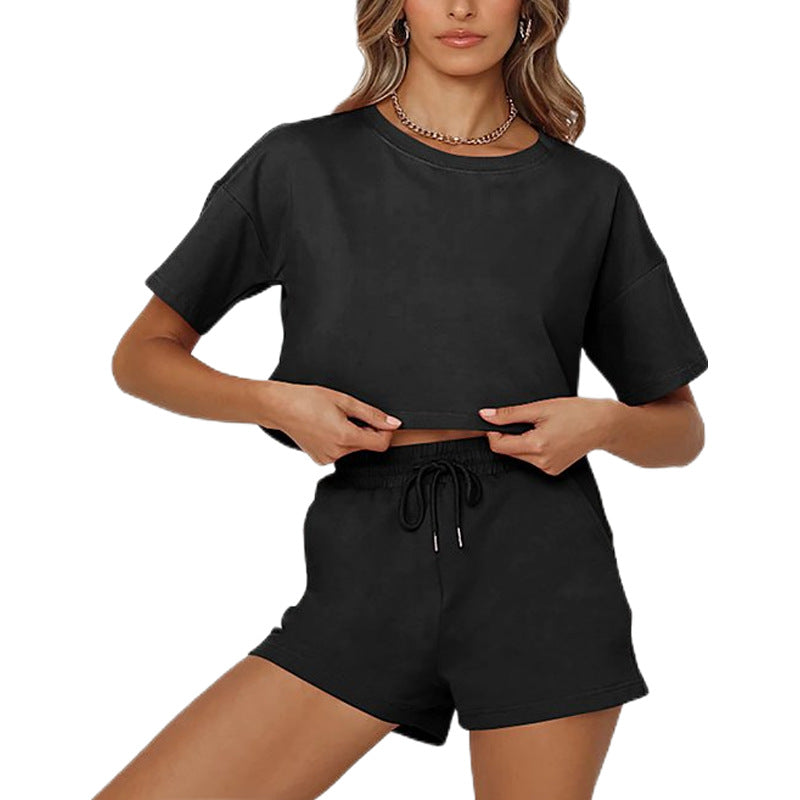 Damer afslappet crop-top og shorts sæt Stilla