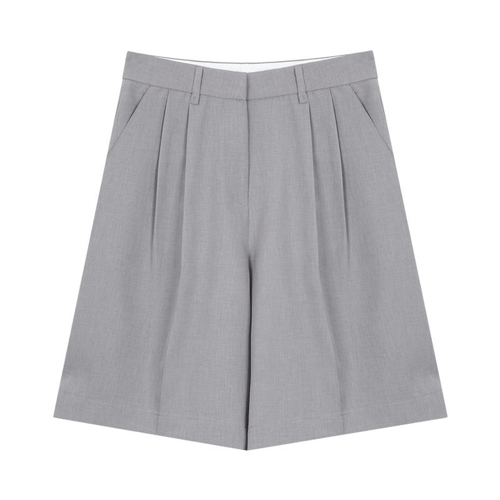 Dame elegante shorts med høj talje og moderne folder Stilla