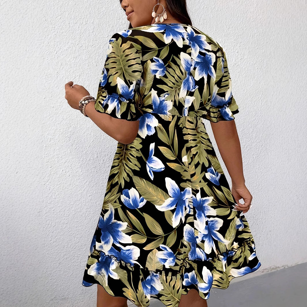Dame sommerkjole med blomstret design Stilla