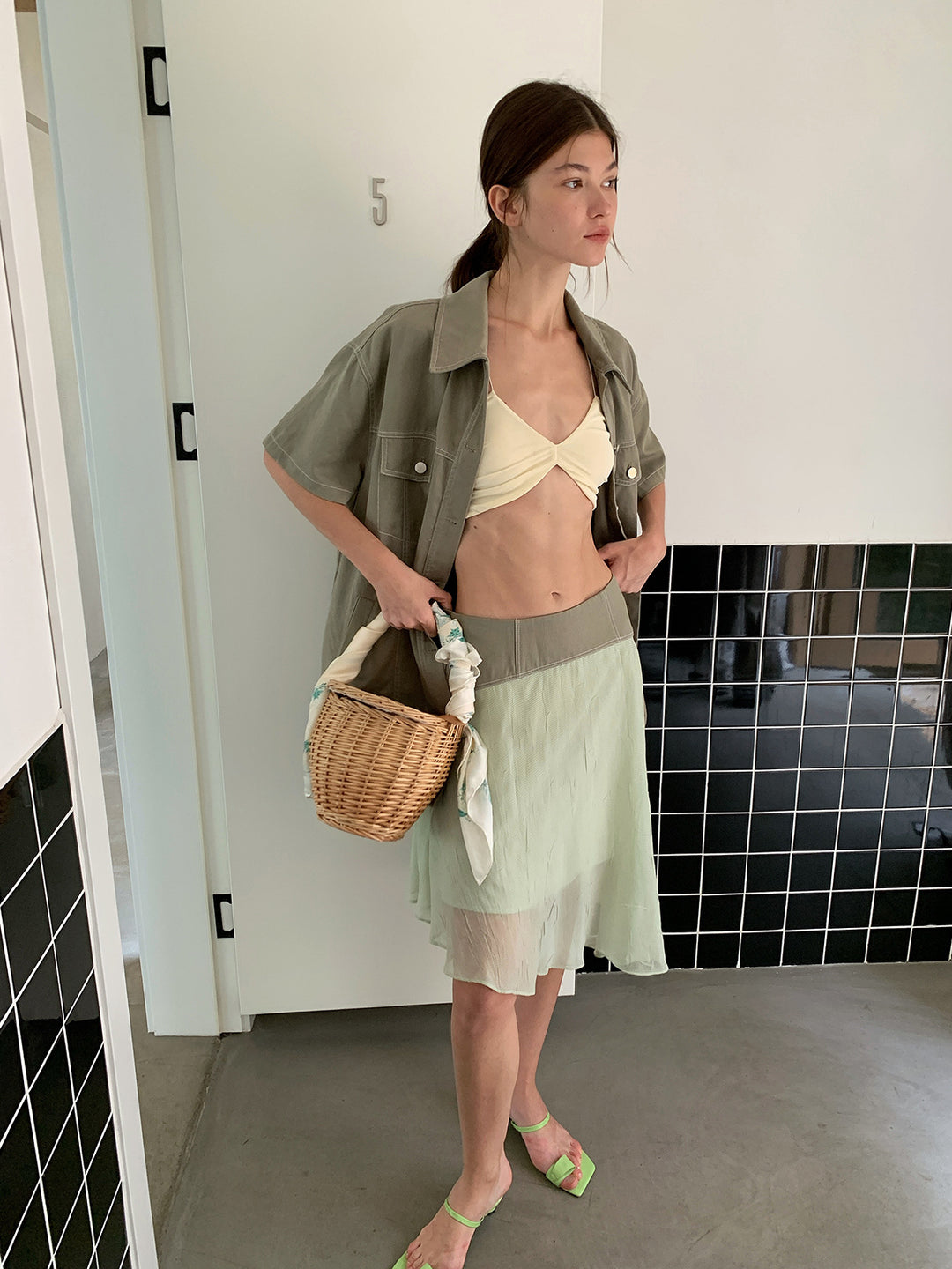 Dame luftig overshirt i let bomuldsblanding Stilla