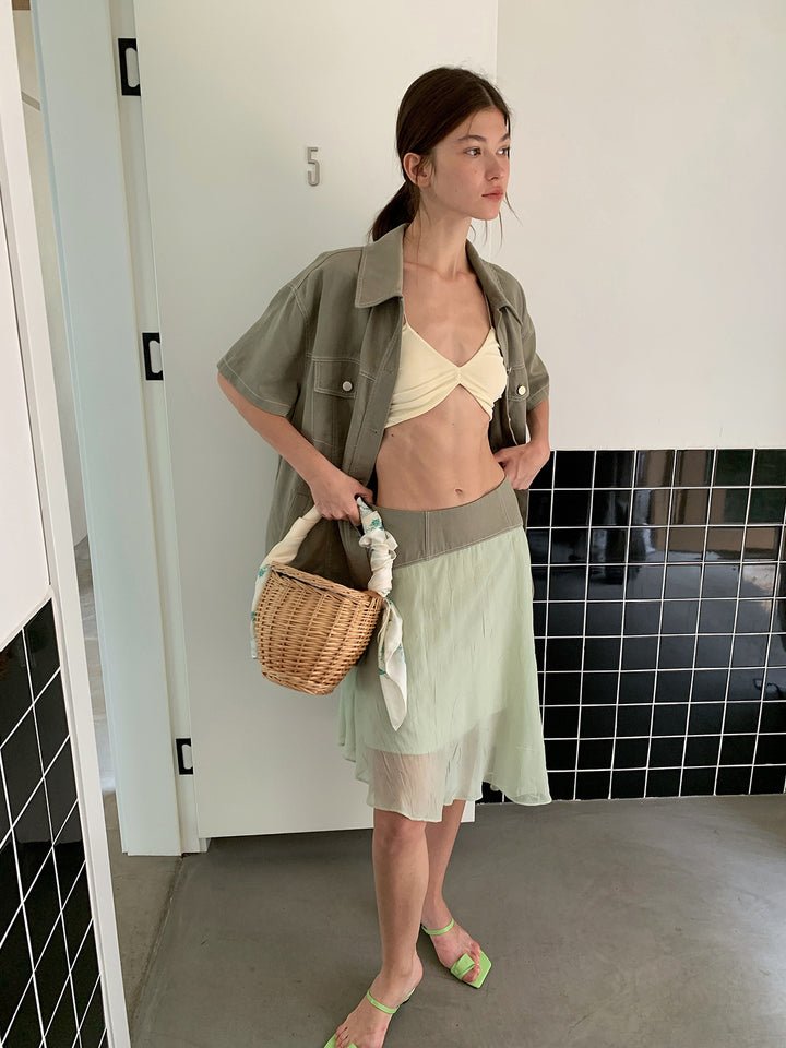 Dame luftig overshirt i let bomuldsblanding Stilla