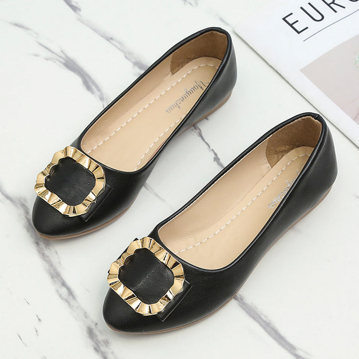 Dame elegante ballerinaer med fashionable smykke-accent og komfortabelt fodseng Stilla