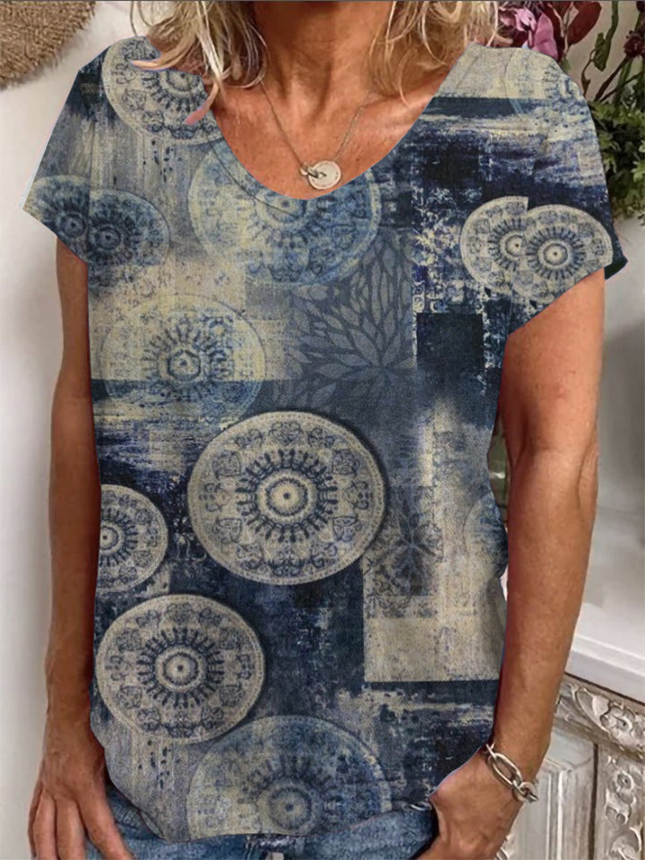 Dame Loose Bluse med farverigt paisleymønster Skovae