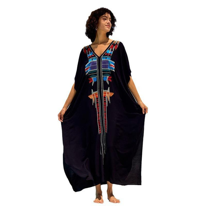 Dame kaftan med kunstnerisk farvesyning Stilla