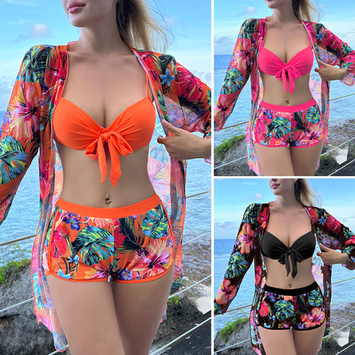 Dame badedragt med blomster kimono Skovae