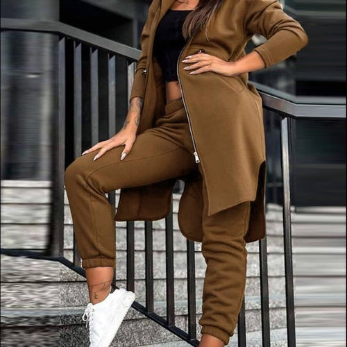 Dame sporty loungewear-sæt med hætte Stilla