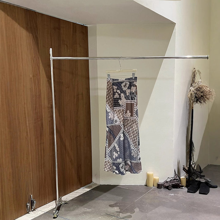 Dame Patchwork Maxi-nederdel med spidsedetaljer og flydende snit Stilla