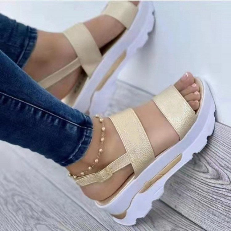 Dame platform-sandaler med brede justerbare remme og skridsikre såler Stilla