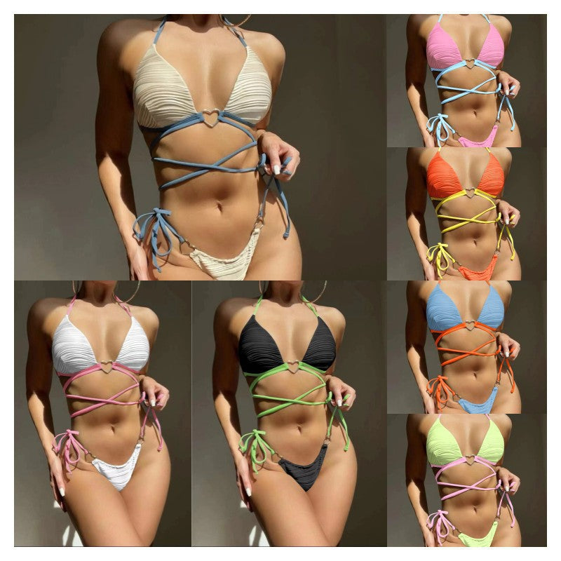 Dame Triangel-Bikini med innovativ snørredesign Skovae