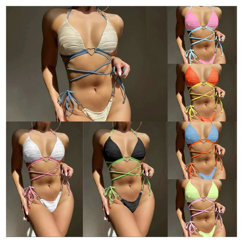 Dame Triangel-Bikini med innovativ snørredesign Skovae