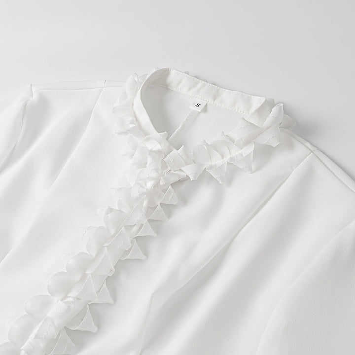 Damer Elegant Bluse med Flæse Detaljer Stilla