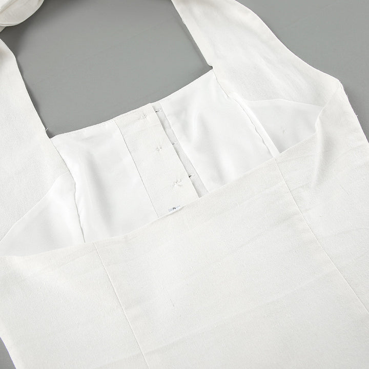 Dame Maxikjole med stroppeløst design og elegant knapliste Stilla