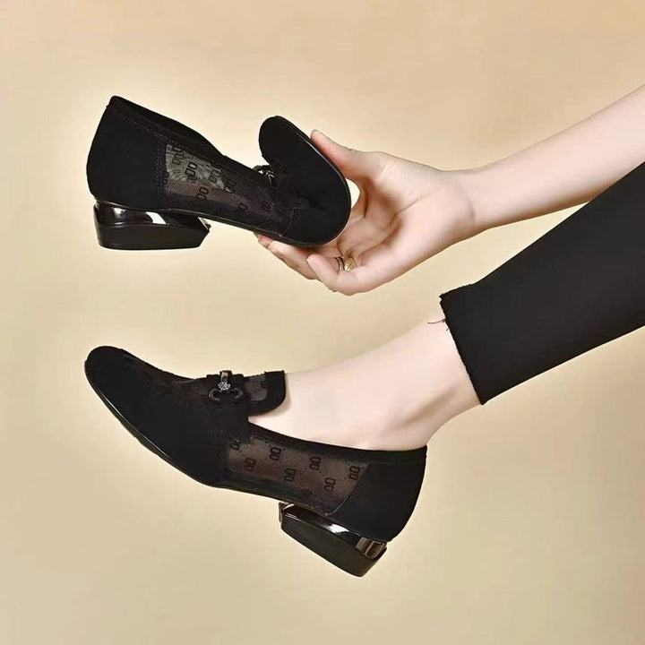 Dame stilfulde loafers med moderne mesh-overmateriale og glitrende accent Stilla