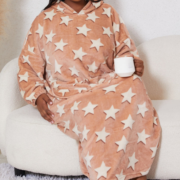 Dame hyggelig hoodie-kappe med stjernetema Stilla