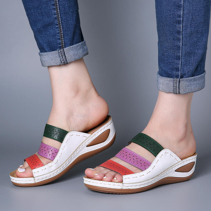 Dame mode plateau-sandaler med åndbart overmateriale Stilla