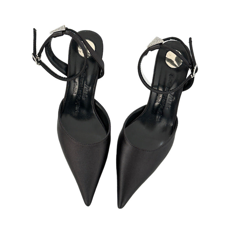 Dame Slingback-højhælede sko med spids tå og elegant remdesign Stilla