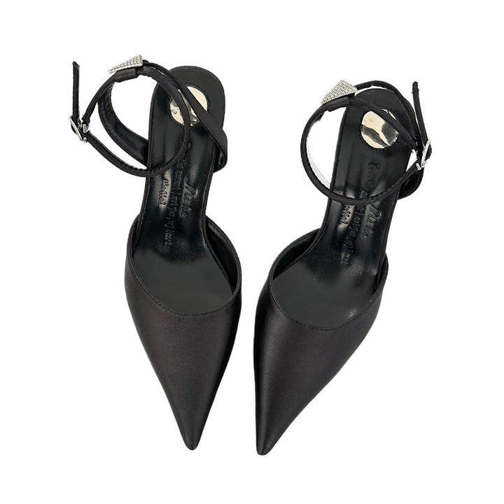 Dame Slingback-højhælede sko med spids tå og elegant remdesign Stilla