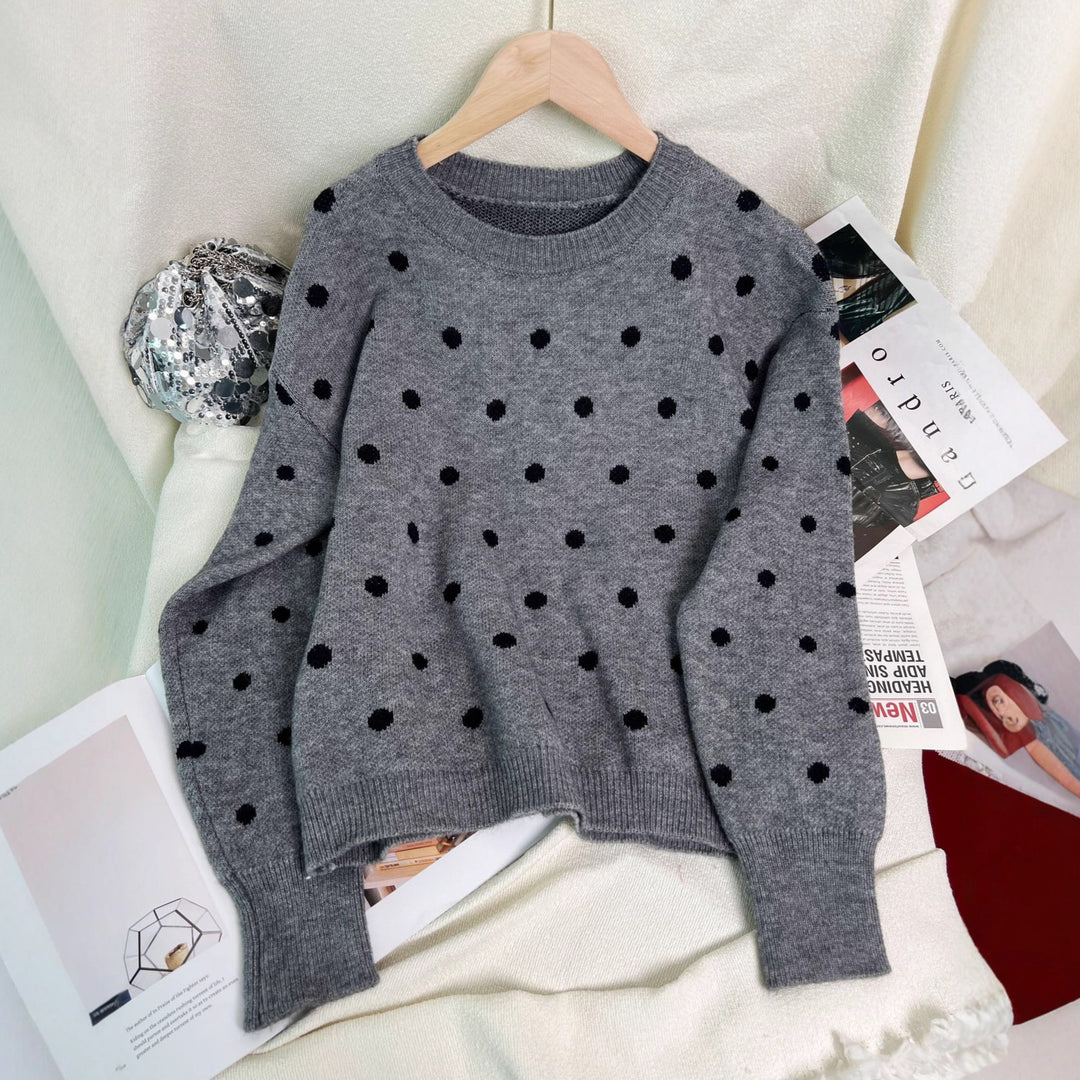 Dame moderne sweater med livligt prikkedesign Stilla