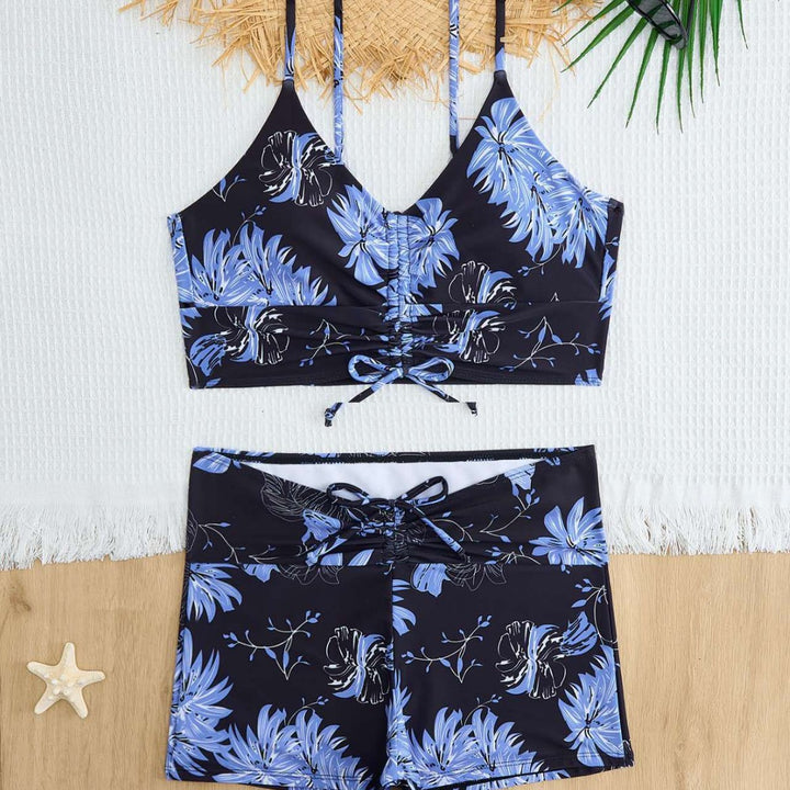 Dame bikini med blomstret flæse design og justerbare stropper Skovae