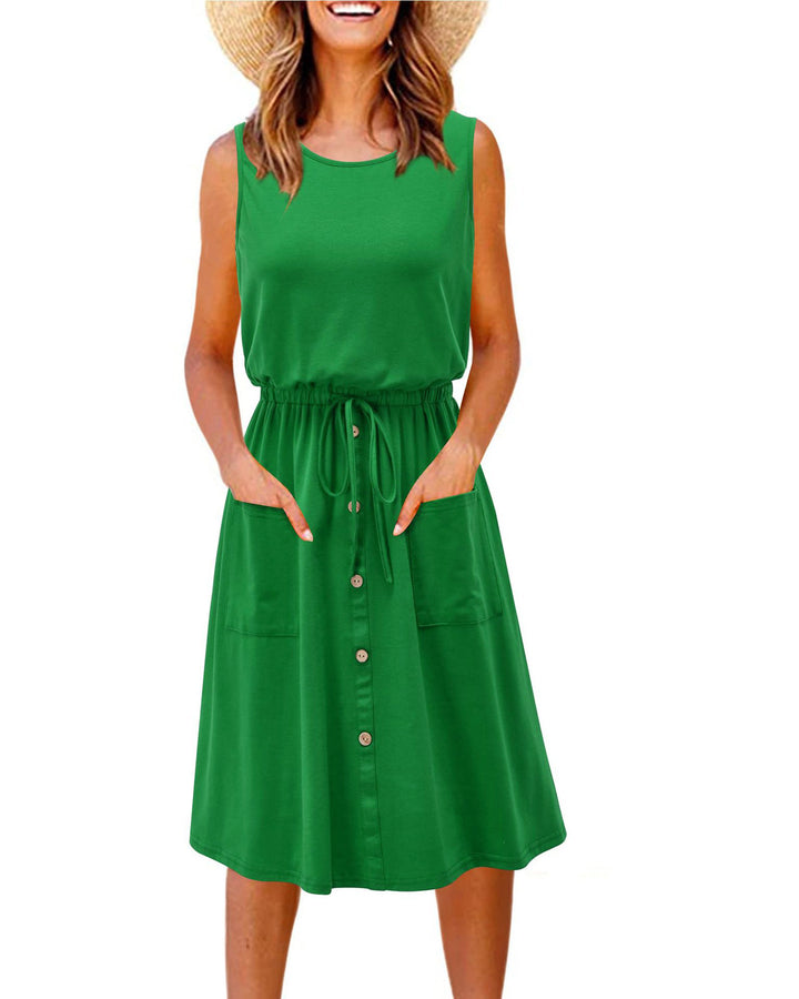 Dame Button-Up Fritids Midi Kjole Stilla