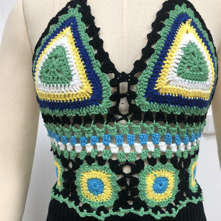 Dame hækle-bikini top med legende geometrisk design Skovae