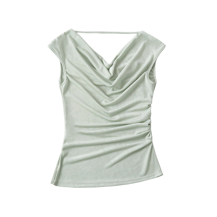 Damer elegant draperet top med moderne U-udskæring Stilla