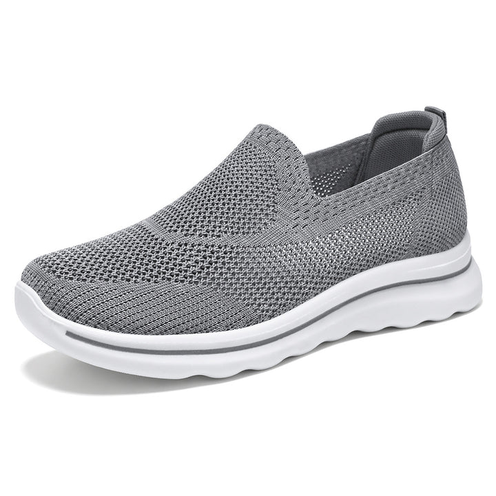 Dame Slip-On Strik Walking Sneakers med luftig Mesh-konstruktion Stilla