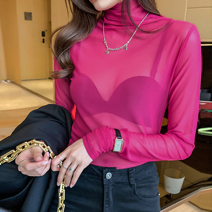 Kvinder Gennemsigtig Turtleneck Sweater Stilla