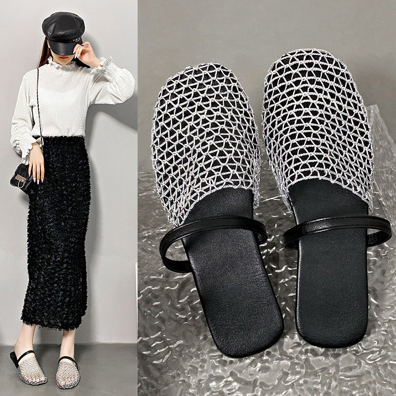 Dame Trendy Slippers med moderne netdesign og blødt fodbetræk Stilla