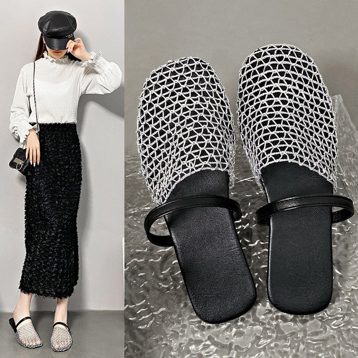 Dame Trendy Slippers med moderne netdesign og blødt fodbetræk Stilla