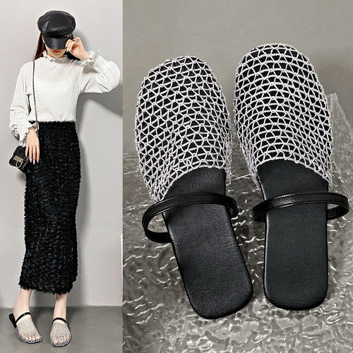 Dame Trendy Slippers med moderne netdesign og blødt fodbetræk Stilla