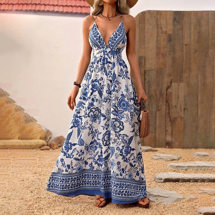 Kvinder Bohemian Floral Maxi Kjole Stilla