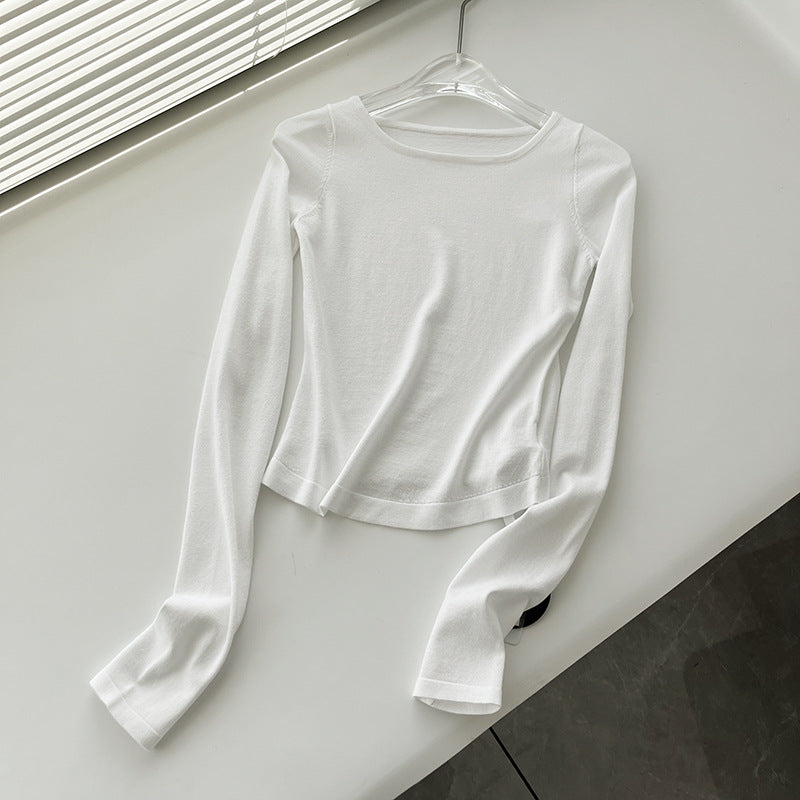 Dame modeshirt med lange ærmer i blød jersey Stilla