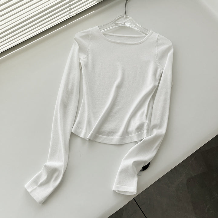 Dame modeshirt med lange ærmer i blød jersey Stilla