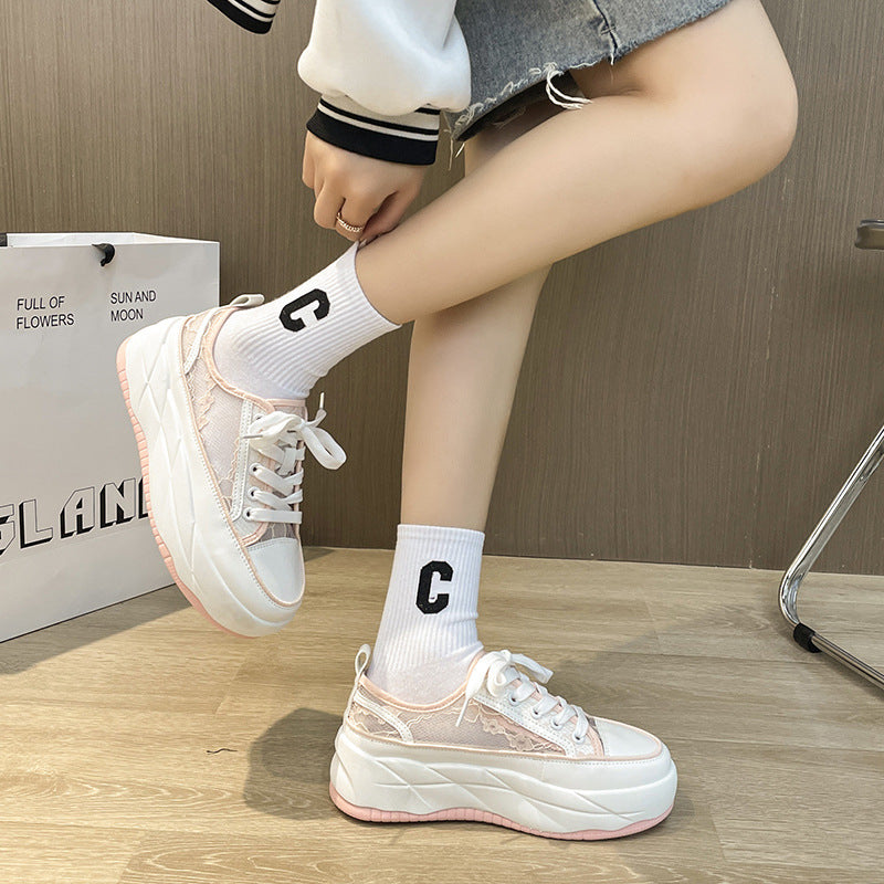Dame Plateausneakers med gennemsigtigt netdesign Stilla