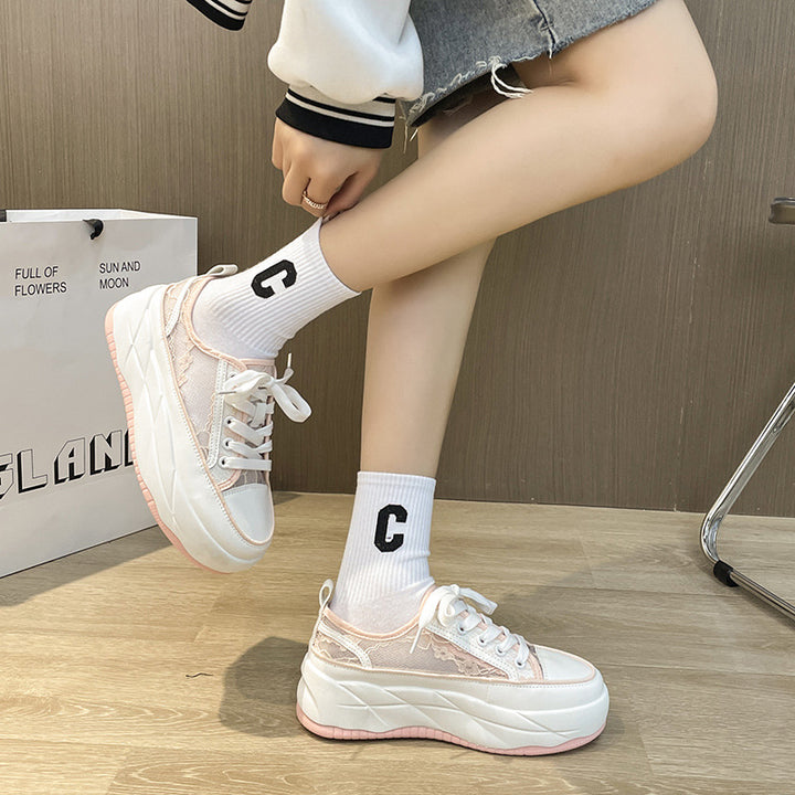 Dame Plateausneakers med gennemsigtigt netdesign Stilla
