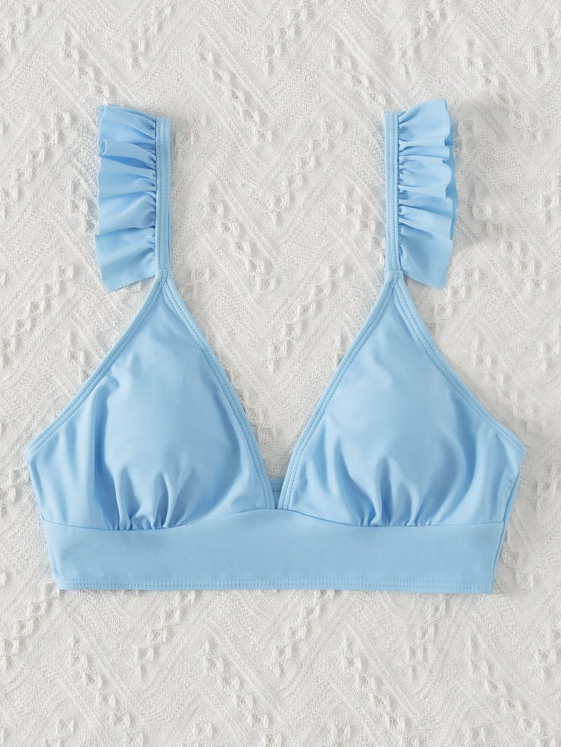 Dame trekant-bikini top med flæse detaljer Skovae