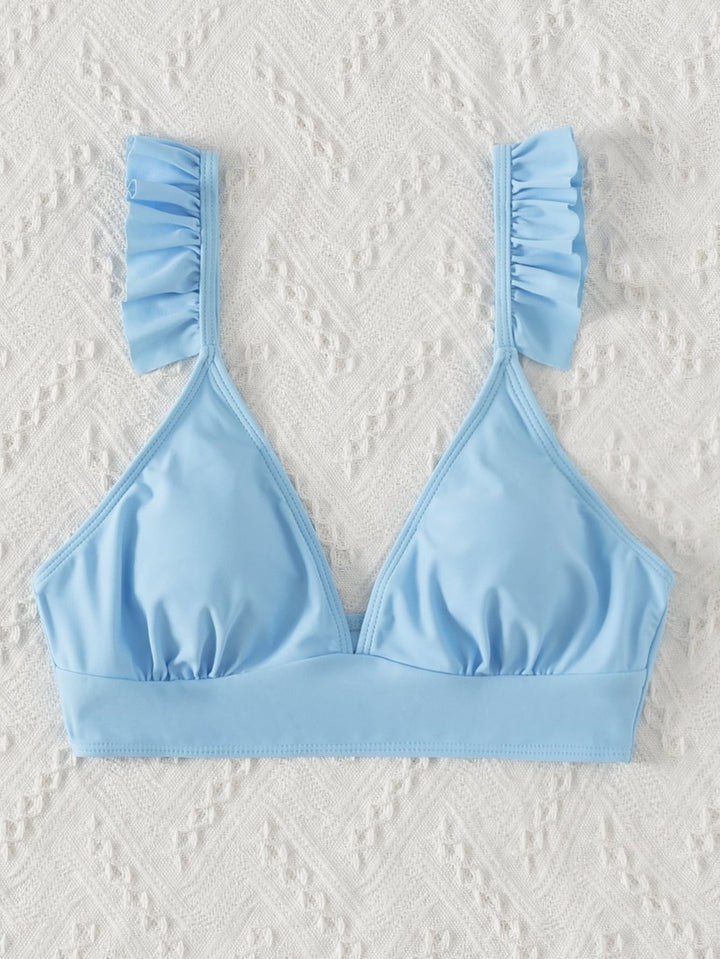 Dame trekant-bikini top med flæse detaljer Skovae