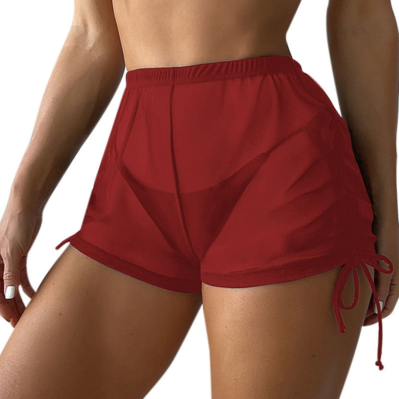 Dame Sporty shorts med legende rynkedetaljer Skovae