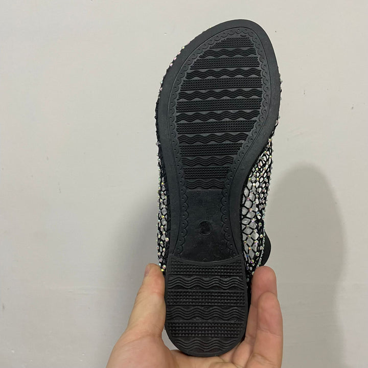 Dame net-boots med glitrende accenter og elastisk skaft Stilla