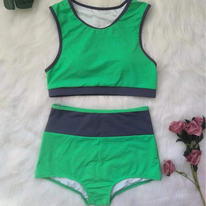 Dame Sporty bikini-sæt med høj-skåret trusse Skovae