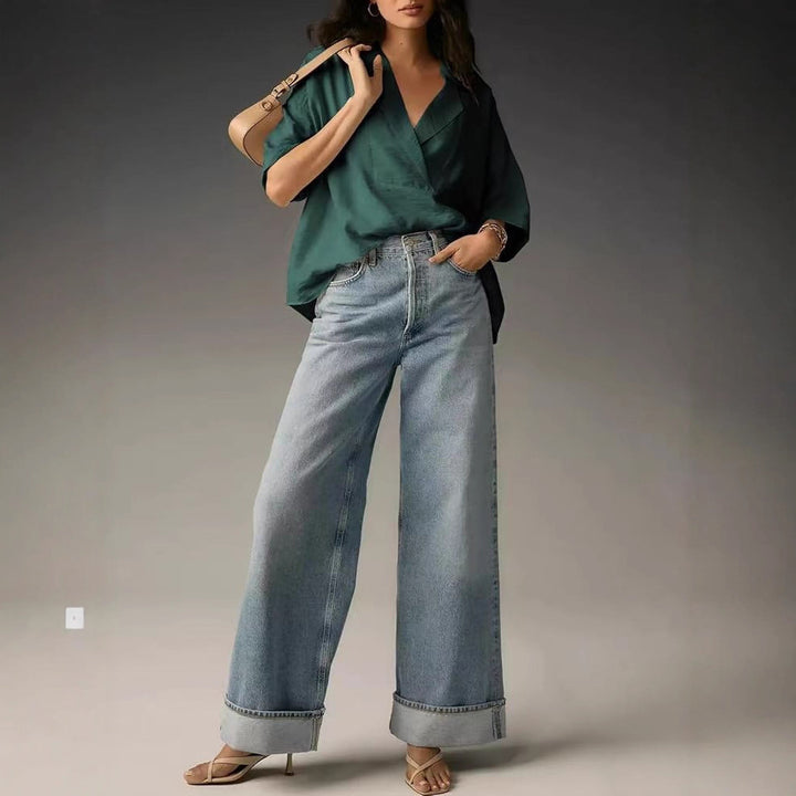 Dame elegant løs bluse Stilla