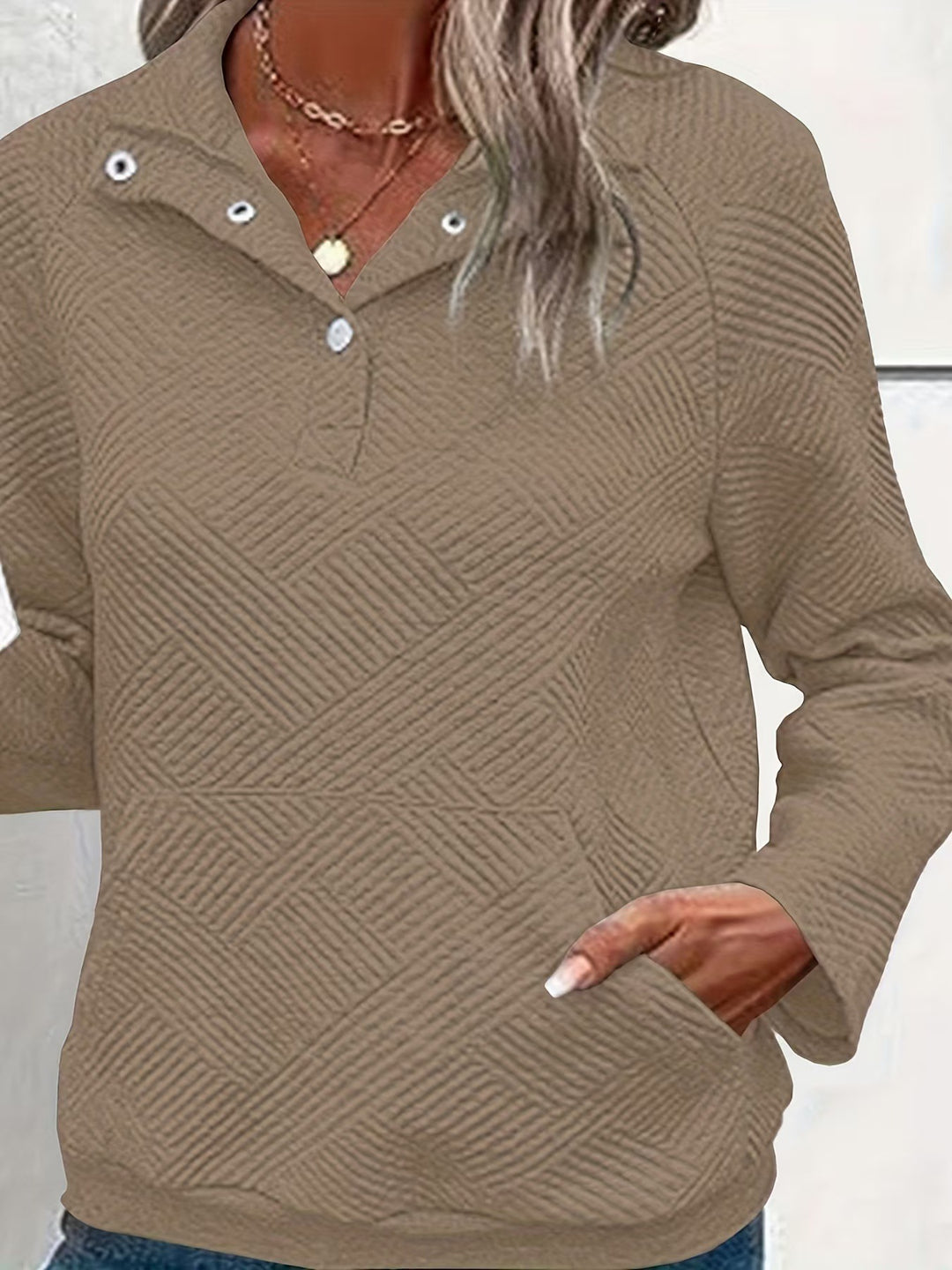 Kvinders quilted sweater med fuld lynlås og praktiske lommer Stilla