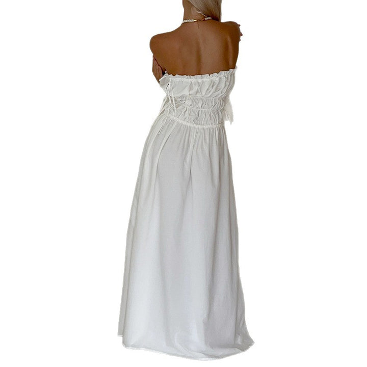 Dame Maxi-kjole med off-shoulder design og elastisk taljehæk Stilla