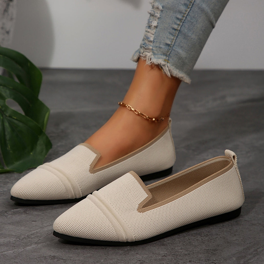 Dame Mode Slip-On Ballerinas med åndbar struktur Stilla
