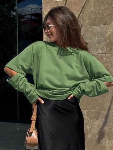 Dame Behagelig Oversized Pullover med splitærmer Stilla