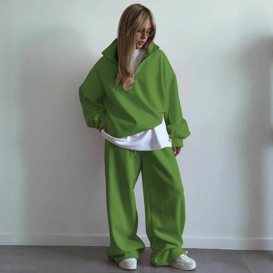 Kvinder casual fleece top og komfortable joggingbukser sæt Skovae